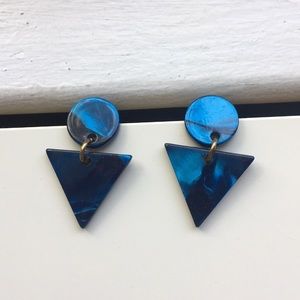 Blue geometric earrings